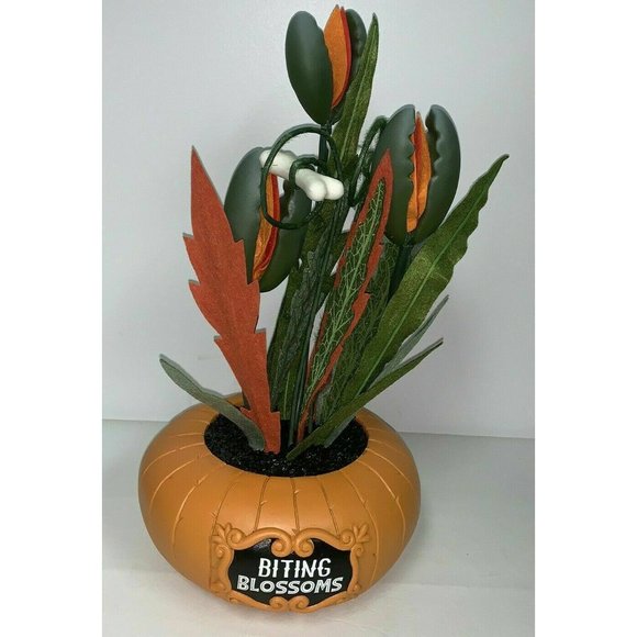 Creepy Orange Pumpkin Halloween Biting Blossoms 16” Planter Hyde & EEK Boutique